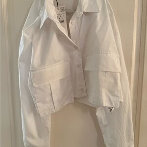 Zara White Utility Jacket